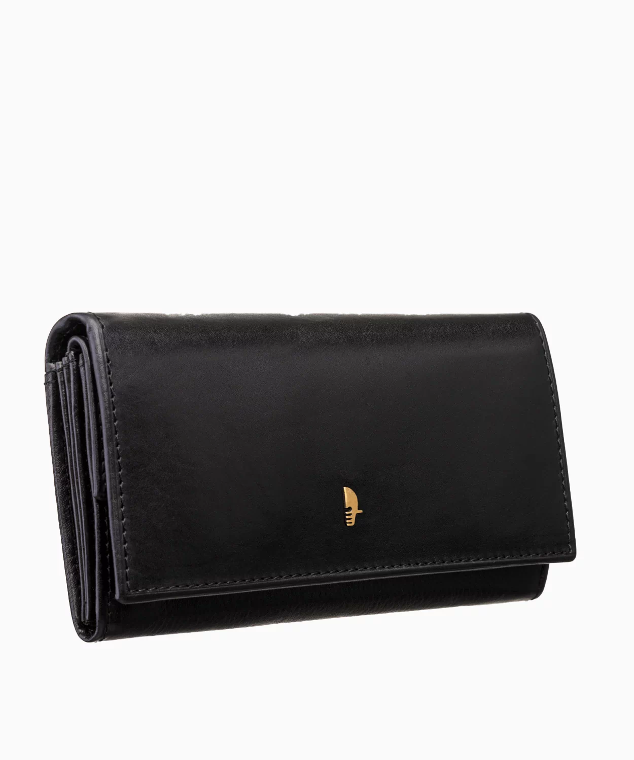PUCCINI Czarny portfel damski skórzany z zabezpieczeniem RFID