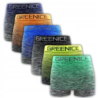 Skarpetki męskie - 6x MAJTKI BOKSERKI ELASTYCZNE MĘSKIE BEZSZWOWE GREENICE KOLOROWE ROZM M/L - miniaturka - grafika 1