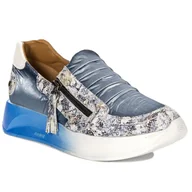 Półbuty damskie - Maciejka Półbuty Damskie Skórzane Niebieskie-39 - miniaturka - grafika 1