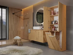 SŁUPEK ŁAZIENKOWY NEL ART 2 KOSZE DRZWI DŁUGI KPL - Szafki łazienkowe - miniaturka - grafika 4