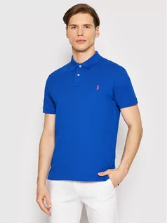 Koszulki męskie - Ralph Lauren Polo Polo 710536856321 Niebieski Slim Fit - grafika 1