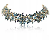 Naszyjniki - CHOKER NIEBIESKIE KWIATUSZKI Z KRYSZTAŁKAMI Z KOLEKCJI BLOSSOM (C8157AU/1/N - miniaturka - grafika 1