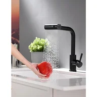 Baterie kuchenne - Czarny, wyciągany kran kuchenny – obrotowy 360° – bateria zlewozmywakowa jednouchwytowa - miniaturka - grafika 1