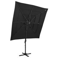Parasole ogrodowe - vidaXL 4-poziomowy parasol na aluminiowym słupku, czarny, 250x250 cm vidaXL - miniaturka - grafika 1