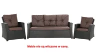 Poduszki ogrodowe - Komplet Poduszek Ogrodowych Na Meble Z Rattanu; Zestaw 5- Osobowy: Kanapa+ Fotele (2Szt.)/ Wodoodporne Pikowane Poduszki Ogrodowe, Kolor Brązowy - miniaturka - grafika 1