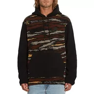 Bluzy męskie - Volcom Męska bluza z kapturem Iso91 Po brązowa (Bark Brown), L, brązowy (Bark Brown), L - miniaturka - grafika 1
