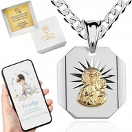 Biżuteria dla dzieci - SREBRNY ŁAŃCUSZEK I MEDALIK MATKA BOSKA 40CM ZESTAW KOMUNIJNY NA PREZENT - miniaturka - grafika 1