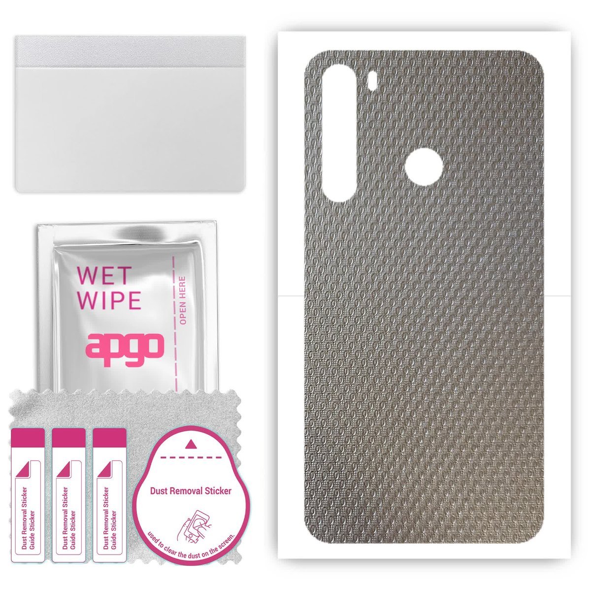 Folia naklejka skórka strukturalna na TYŁ do HTC Desire 20 Pro - Aluminium krople - apgo SKINS