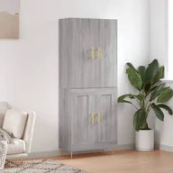 Witryny - vidaXL Witrynka szary dąb sonoma 69,5x34x180cm materiał drewnopochodny - miniaturka - grafika 1