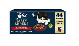 Felix Tasty Shreds w sosie MIX MIĘSNY saszetka 88x85g - Mokra karma dla kotów - miniaturka - grafika 2