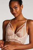 Biustonosze - Hunkemöller Nieusztywniany długi biustonosz z fiszbinami Jade Różowy - miniaturka - grafika 1