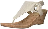Sandały damskie - WHITE MOUNTAIN Aida Coral Size 11 sandały damskie z obcasem klinowym, złoto - złoty błyszczący - 43 EU - miniaturka - grafika 1
