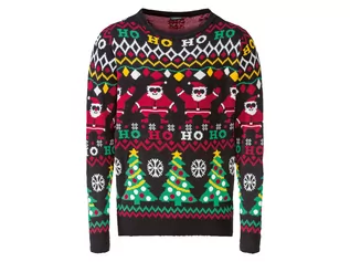 Swetry męskie - LIVERGY Sweter świąteczny męski z efektem LED (XXL (60/62), Ciemnoszary) - grafika 1