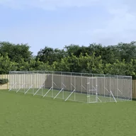 Sprzęt podróżny i transportery dla psów - vidaXL Kojec zewnętrzny dla psa, srebrny, 4x16x2 m, stal galwanizowana - miniaturka - grafika 1