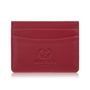 Etui na karty i wizytówki skórzane minimalistyczne praktyczne etui czerwone T-151-RD - Etui na dokumenty i karty Etui na karty i wizytówki skórzane minimalistyczne praktyczne etui czerwone T-151-RD - Etui na dokumenty i karty - miniaturka - grafika 1