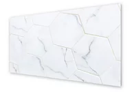 Dekoracje domu - Panel kuchenny HOMEPRINT Białe sześciokątne płytki 125x50 cm - miniaturka - grafika 1