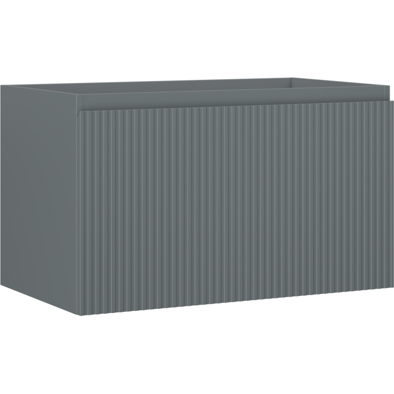 Mexen Rivel szafka łazienkowa podumywalkowa 80 cm, 1 szuflada, ryflowana , grafit mat - 91A20-08047-1-BF66