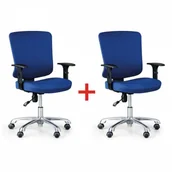 Fotele i krzesła biurowe - B2B Partner Krzesło biurowe Hilsch 1+1 gratis, niebieski 459044 - miniaturka - grafika 1