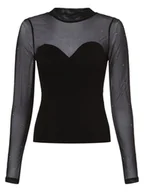 Koszulki i topy damskie - Noisy May Damska koszulka z długim rękawem - NMMaya Kobiety czarny jednolity, XS - miniaturka - grafika 1