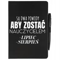 Notesy i bloczki - CZARNY NOTES + DŁUGOPISE POWODY BY ZOSTAĆ NAUCZYCIELEM Dla Nauczyciela Wz - miniaturka - grafika 1