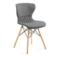 Krzesła - Krzesło do jadalni, salonu, soft, jasny szary - miniaturka - grafika 1