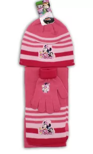 Komplet Czapka Szalik Rękawiczki Minnie Jasny Róż - Rękawiczki - miniaturka - grafika 1