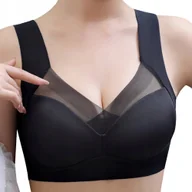 Biustonosze - MIĘKKI WYGODNY BIUSTONOSZ BEZSZWOWY STANIK SPORTOWY FITNESS TOP CZARNY S 36 - miniaturka - grafika 1