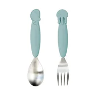 Sztućce dla dzieci - Done By Deer Sztućce dziecięce Sea Yummy niebieskie 2 el. 1116742 - miniaturka - grafika 1