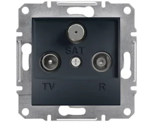 Gniazdo antenowe Schneider Electric EPH3500271 Asfora TV-R-SAT ciągły antracyt - Stacje pogodowe - miniaturka - grafika 1
