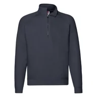 Bluzy męskie - Bluza męska Zip Neck Premium Fruit of the Loom - Ciemnogranatowy XL - miniaturka - grafika 1