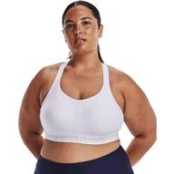Bielizna sportowa damska - Biustonosz treningowy UNDER ARMOUR Armour High Crossback Bra - biały - miniaturka - grafika 1