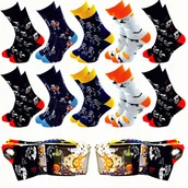 Skarpetki męskie - 10X Skarpety Męskie Bawełniane Długie HALLOWEEN Kolorowe Skarpetki 39/42 - miniaturka - grafika 1