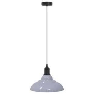 vidaXL Lampa wisząca z regulacją wysokości E27 połysk szary metal - Lampy ogrodowe - miniaturka - grafika 1