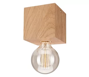 Plafon 32 cm dąb E27 Lamkur - Oprawy, klosze i abażury - miniaturka - grafika 1