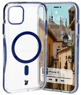 Etui i futerały do telefonów - Bizon Etui z pierścieniem magnetycznym Case Marco do iPhone 11, przezroczyste z niebieską ramką - miniaturka - grafika 1