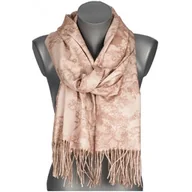 Apaszki i szaliki damskie - Szalik damski szal jesień-zima na prezent z frędzlami RC-22-6 beżowy - miniaturka - grafika 1