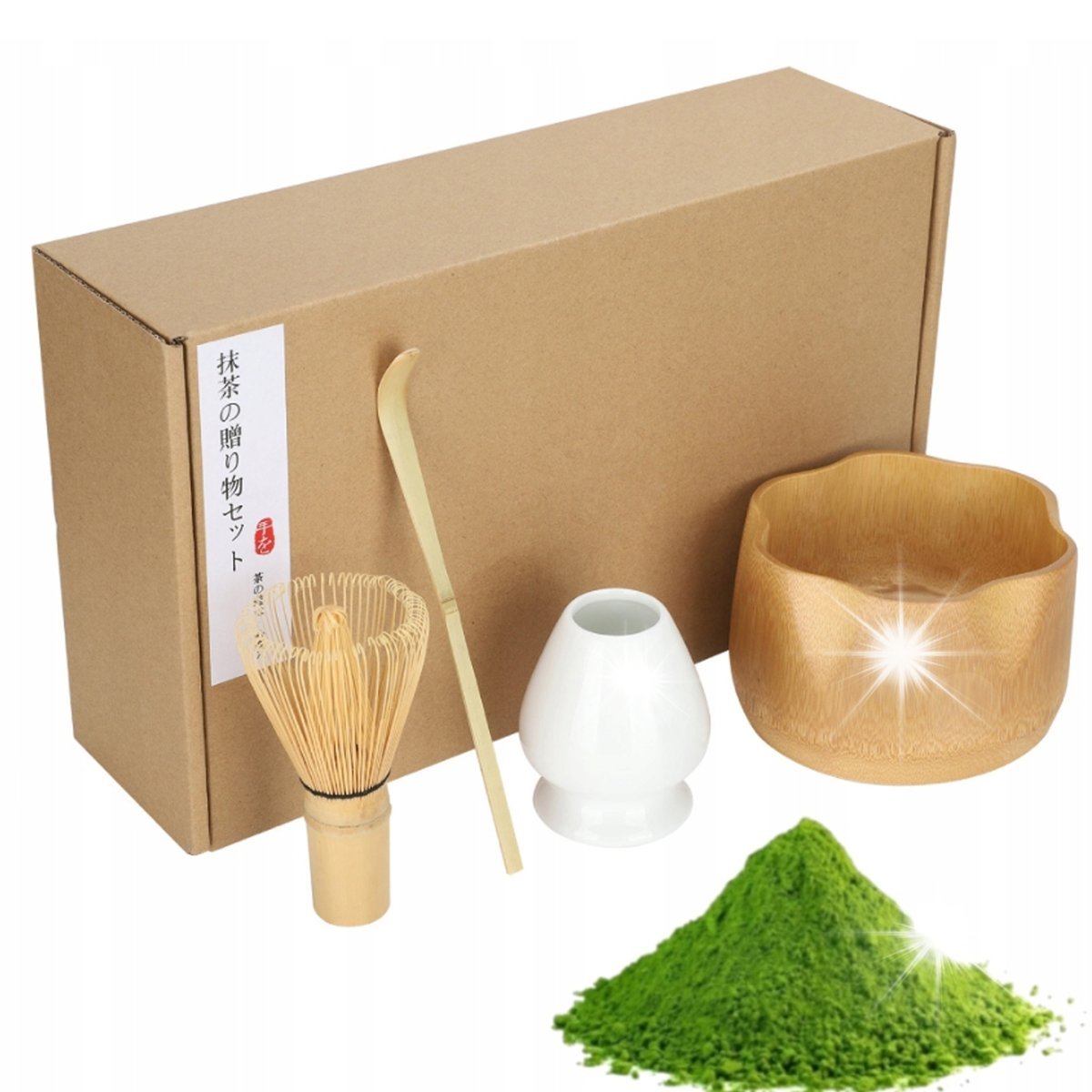 ZESTAW DO PARZENIA HERBATY MATCHA BAMBUSOWE NARZĘDZIE NATURALNY BAMBUS
