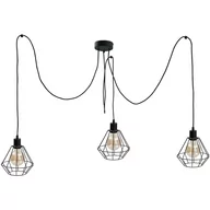 Lampy sufitowe - KET Loftowa LAMPA wisząca metalowa OPRAWA druciany ZWIS pająk czarny KET456 - miniaturka - grafika 1