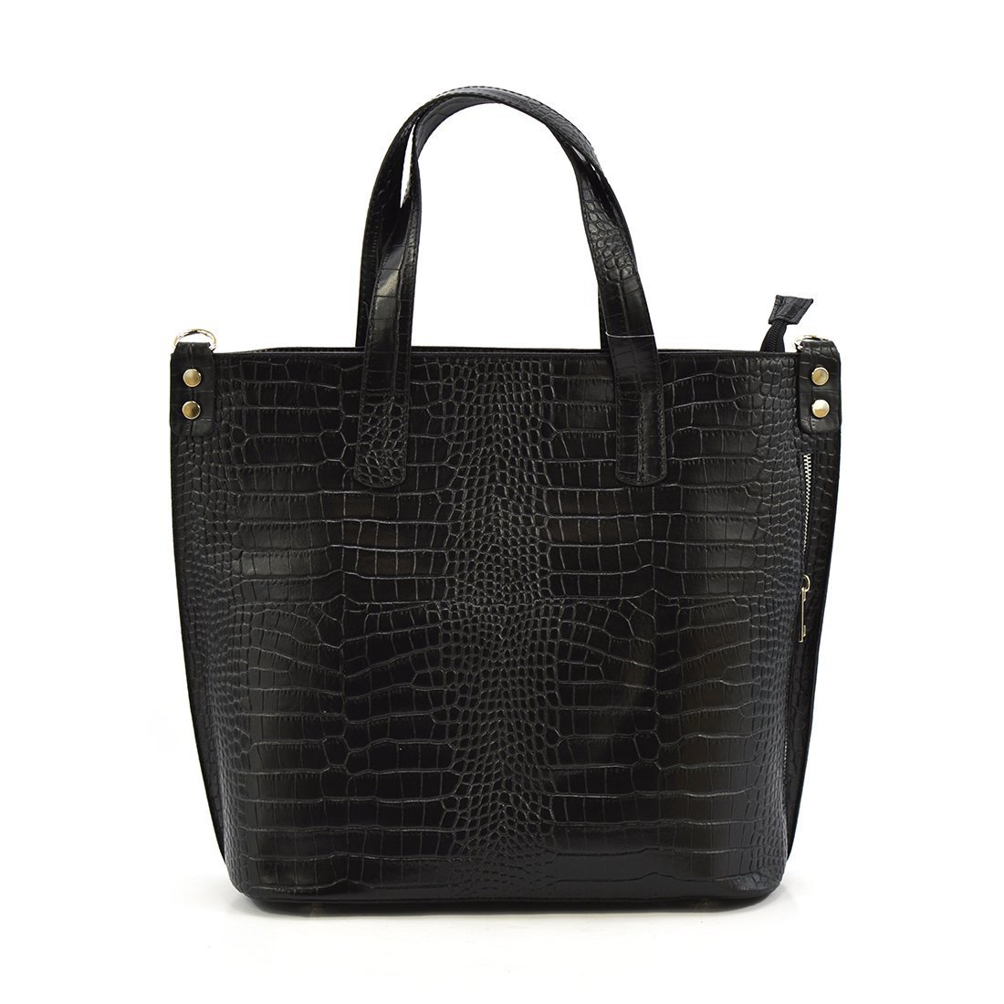 Piękna Duża Torebka Skórzana Modny Shopper Bag