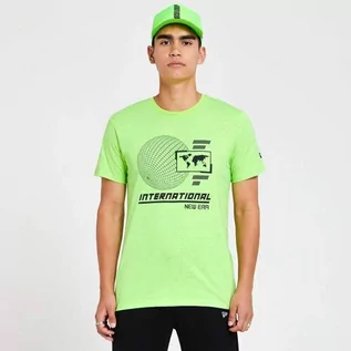 Koszulki męskie - New Era Męski T-shirt Ne Graphic Tee Lgs z krótkim rękawem zielony zielony M 12369733 - grafika 1