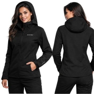 Kurtka Hi-tec Damska Softshell z kapturem Polar Membrana 10000 Czarna r. XL