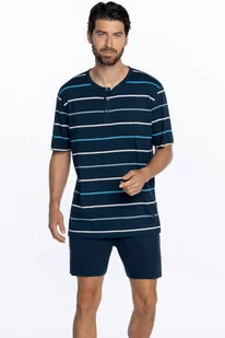 Piżama męska AMADEO Ciemnoniebieski S - Piżamy męskie - miniaturka - grafika 1