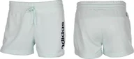 Spodnie sportowe damskie - Adidas Spodenki damskie adidas Essentials Slim Logo Shorts turkusowe HE9363 XL - miniaturka - grafika 1