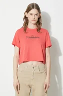 Koszulki sportowe damskie - Columbia t-shirt bawełniany North Cascades kolor czerwony 1930051 - miniaturka - grafika 1