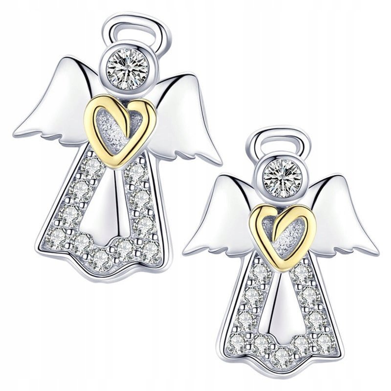 Kolczyki Srebrne Kolczyki Dla Dziewczynki Anioł Srebro 925 Kolczyki Trusky