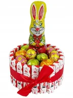 Zestawy upominkowe - TORT ze słodyczy z królikiem- Tort na prezent zestaw słodyczy na Wielkanoc - miniaturka - grafika 1