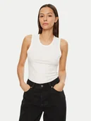 Koszulki i topy damskie - Calvin Klein Top K20K208054 Biały Slim Fit - miniaturka - grafika 1