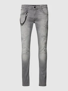 Jeansy o kroju tapered fit z łańcuszkiem - Spodnie męskie - miniaturka - grafika 1