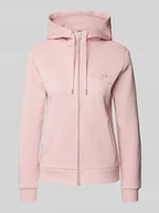 Bluzy damskie - Bluza rozpinana z kapturem - miniaturka - grafika 1