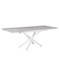 Ławy i stoliki kawowe - Beliani Stół do jadalni rozkładany 160/200 x 90 cm efekt marmuru z białym MOIR - miniaturka - grafika 1
